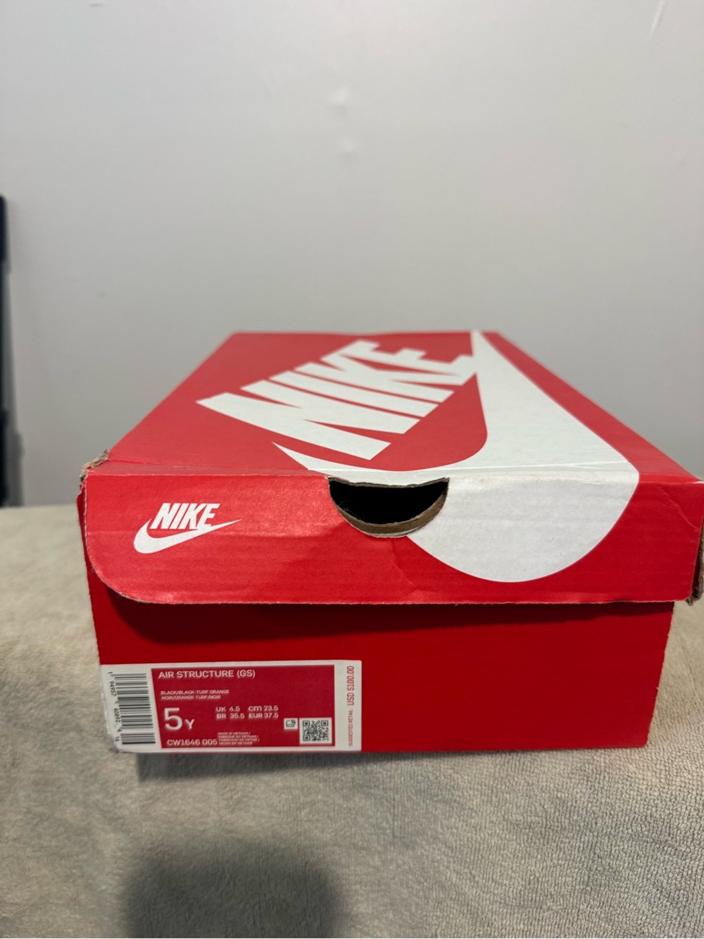 Nike Kids Red and White Shoe Box